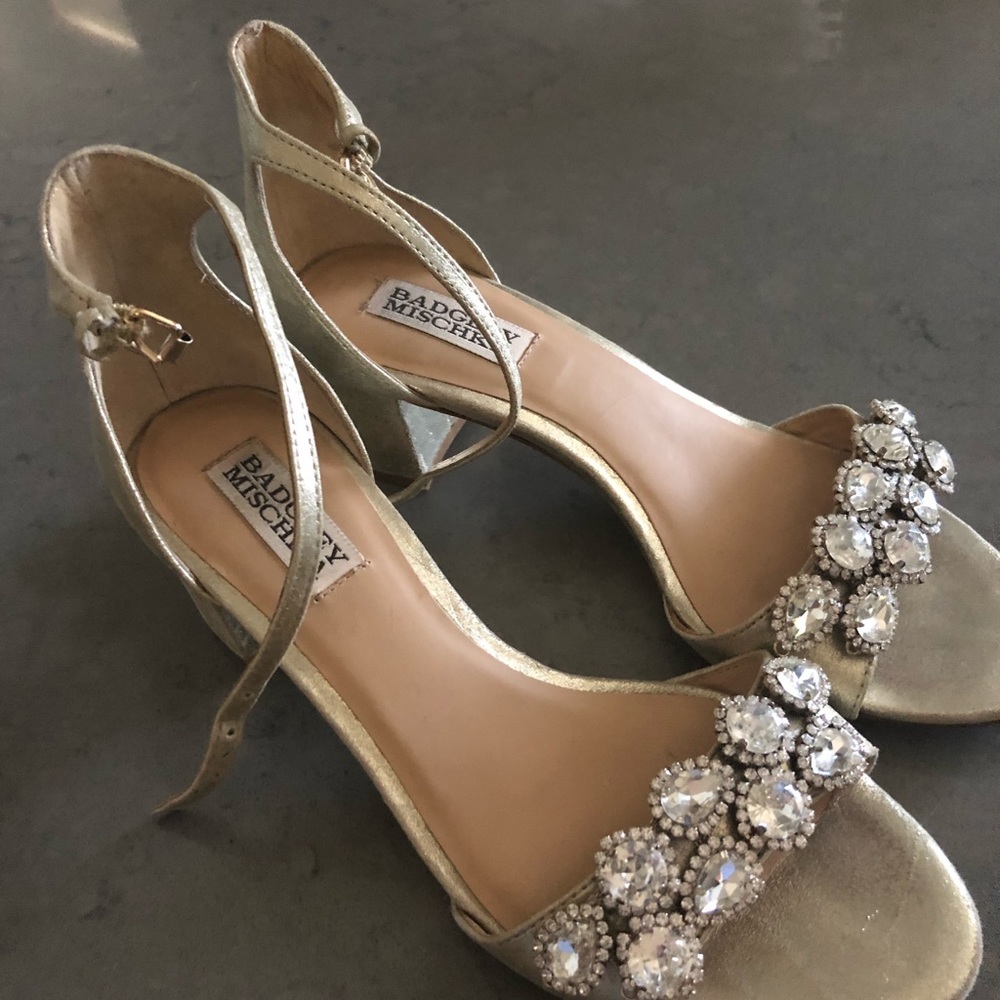 Women’s silver Badgley Mischka heels